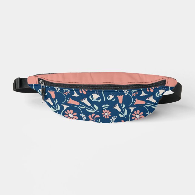 Corail floral moderne, Marine, Mint Green Patterne (Recto)