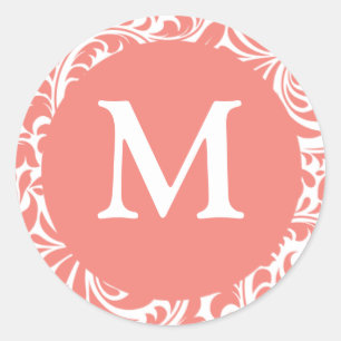 Corail Léger Et Lettre Blanche M Stickers Mariage