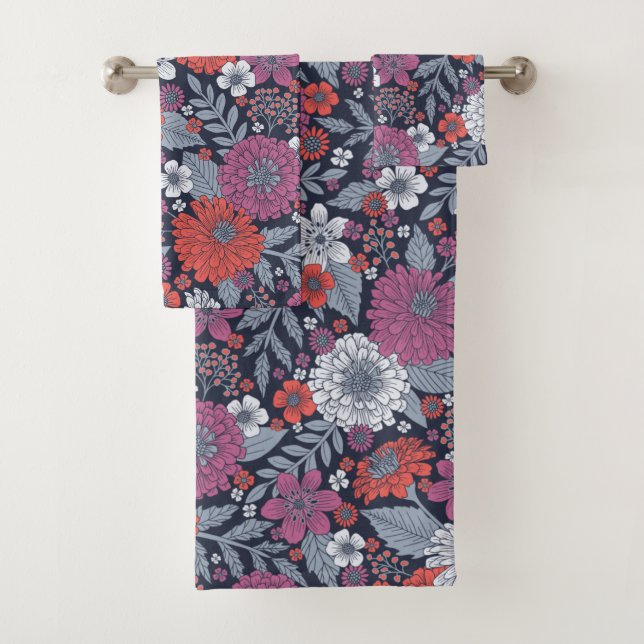Corail, Magenta et Zinnias bleu (En situation)
