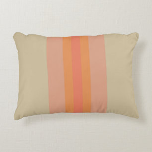 Corail moderne Beige Coussin à accents rayés