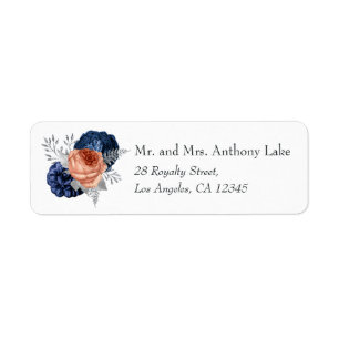 Corail, Navy et Floral Argent
