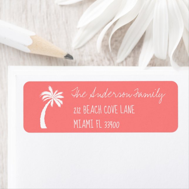 Corail + Palm Tree Icon écriture manuscrite Typogr (En situation)