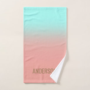 Corail personnalisé et rayures turquoise