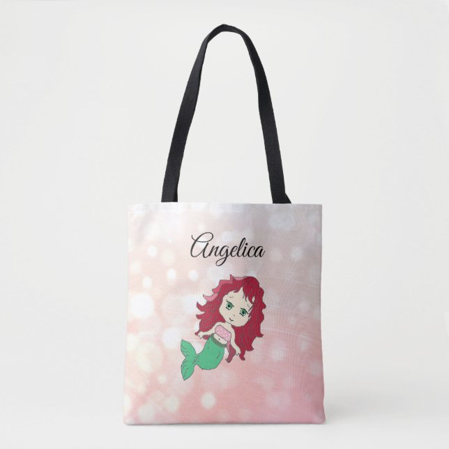 Corail Red Haired Mermaid Sac fourre-tout personna (Devant)
