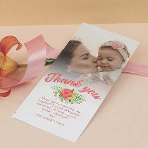 Corail Red Spring Bouquet Baptême Merci Photo