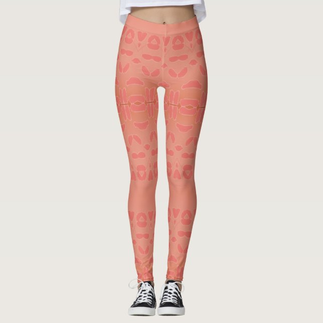 Corail rose pattes dames Leggings (Devant)