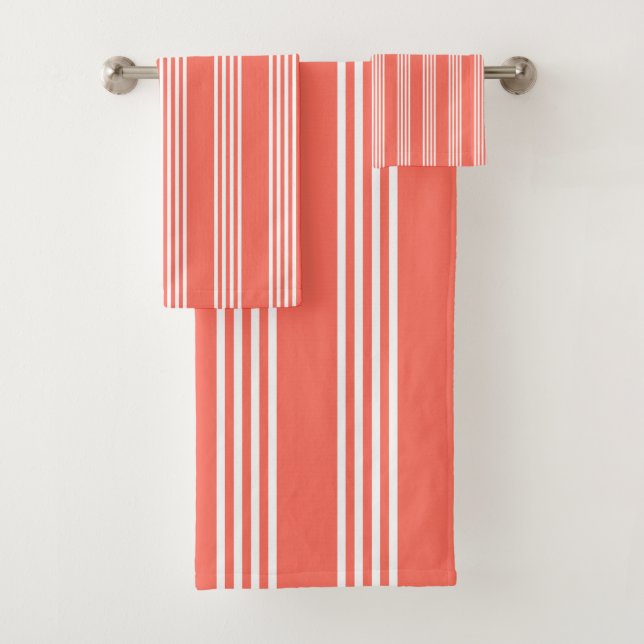 Corail vivant et blanc quatre bandes motif (En situation)