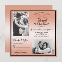 Coral 35th Wedding Anniversary Double Photo