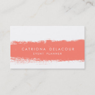 Coral Abstract Watercolor Splash Business Card