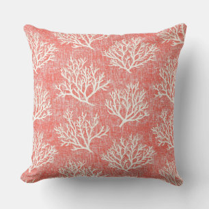 Coral Accent Pillow   Coastal Throw Pillows