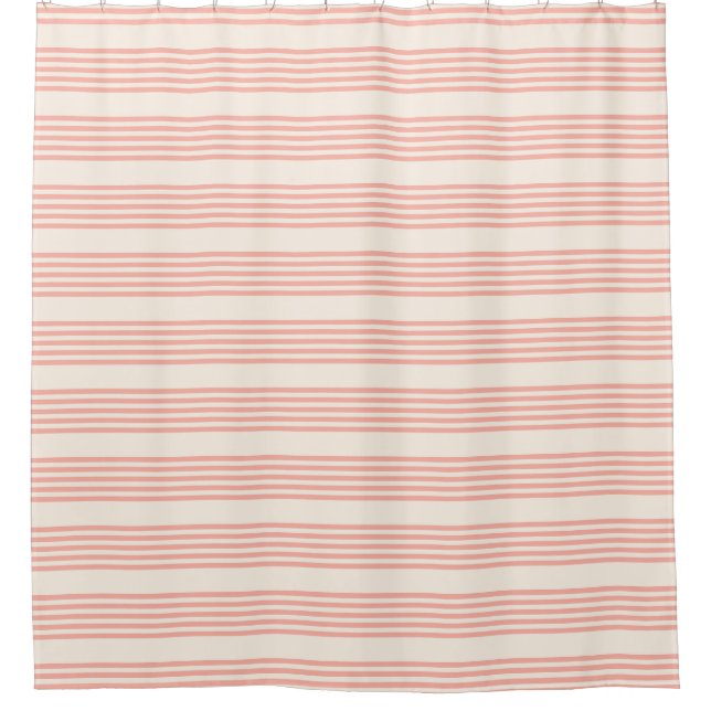 Coral and beige five stripe pattern (Front)