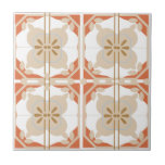 Coral and Beige Intricate Portuguese Style  Tile<br><div class="desc">With an intricate coral and tan design these tiles make beautiful backsplashes or accent pieces. Perfect for farmhouse style or cottage cute homes.</div>
