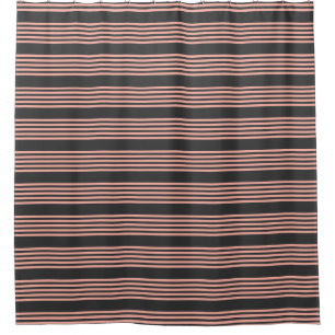 Coral and charcoal five stripe pattern