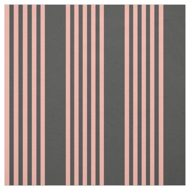 Coral and charcoal five stripe pattern fabric (Swatch)