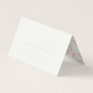 Coral and Cream Filigree Elegant Place Card