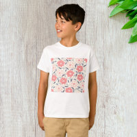 Coral and Cream Floral Pattern Vintage Dahlia 