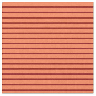 Coral and Dark Red Stripes Fabric