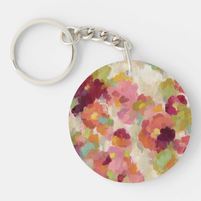 Coral and Emerald Garden Keychain (Front)