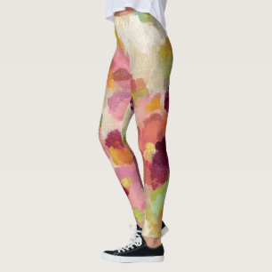 Coral and Emerald Garden Leggings