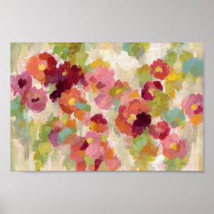 Coral and Emerald Garden Poster