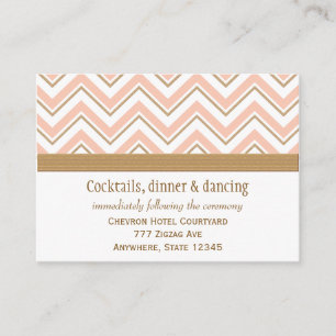 Coral and Gold Chevron Reception Enclosure Cards