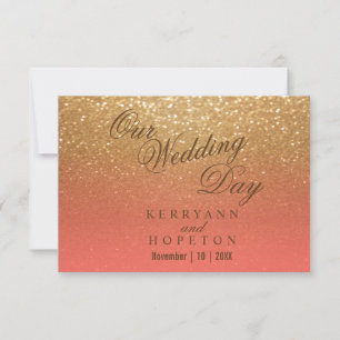Coral and Gold Glitter - RSVP