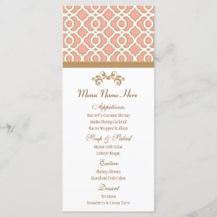 Coral and Gold Moroccan Menu