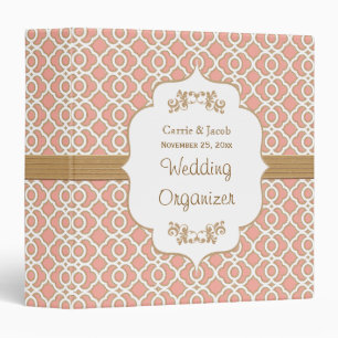 Coral and Gold Moroccan Wedding Planner Binder