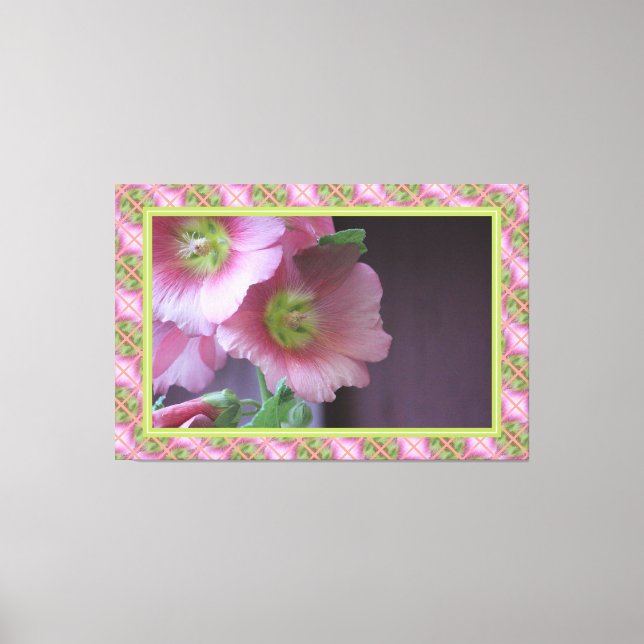 Coral And Lime Green Canvas Print (Front)