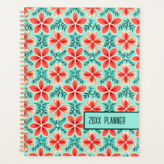 Coral and Mint Floral  Planner