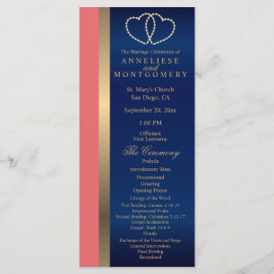 Coral and Navy Gold Hearts  - Program