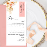 Coral and Peach Blush Personalized with Guest Name Menu<br><div class="desc">Why spend in place cards and menu cards when you can have an elegant All-in-one elegant Menu personalized with each guest name! Contemporary, simple and elegant design with exquisite watercolor floral detail in a beautiful blend of peach, orange, blush, dusty coral, cream and champagne hues. Modern hand written calligraphy elements....</div>