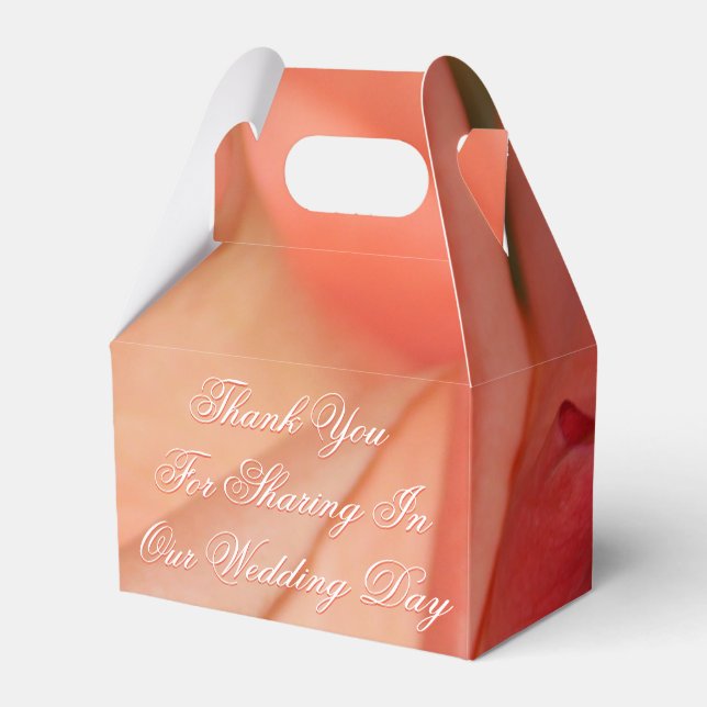 Coral And Peach Favor Box (Front Side)
