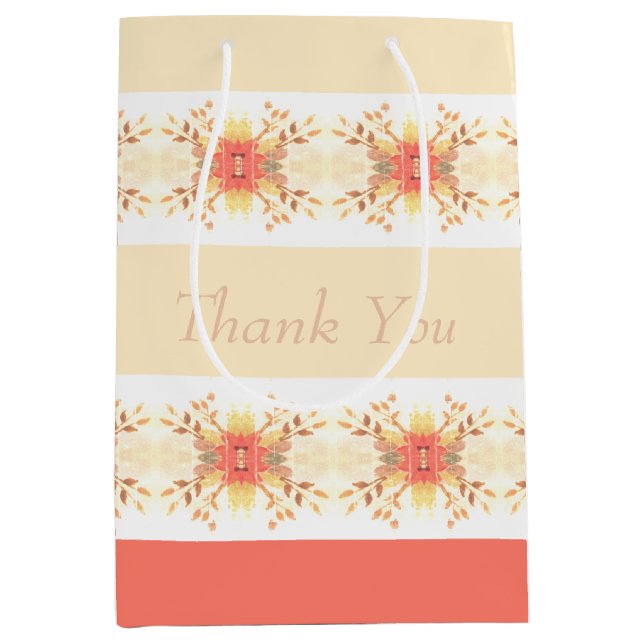 Coral And Peach With Cream Medium Gift Bag (Front)