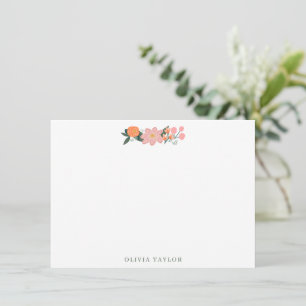 Coral and Pink Floral Bridal Shower Personalized Card