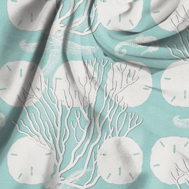 Coral and Sand Dollars Undersea Print Fabric (Creator Uploaded)