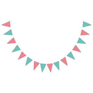 Coral and Teal Bunting Flags