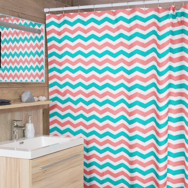 Coral and Teal Chevron (Creator Uploaded)