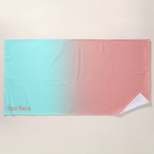 Coral and Turquoise Beach Towel