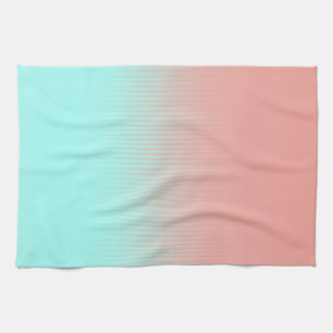 Coral and Turquoise Stripes Kitchen Towel