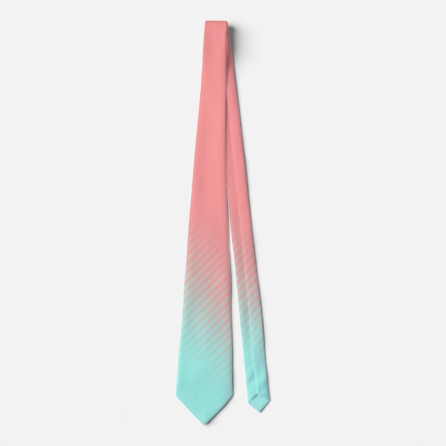 Coral and Turquoise Stripes Tie (Front)