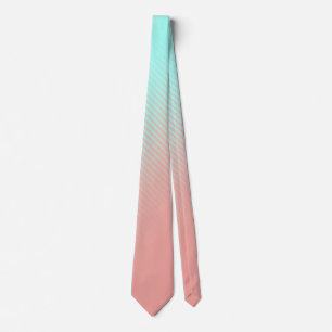 Coral and Turquoise Stripes Tie