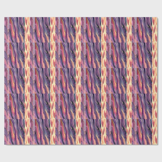 coral and violet pattern wrapping paper (Flat)
