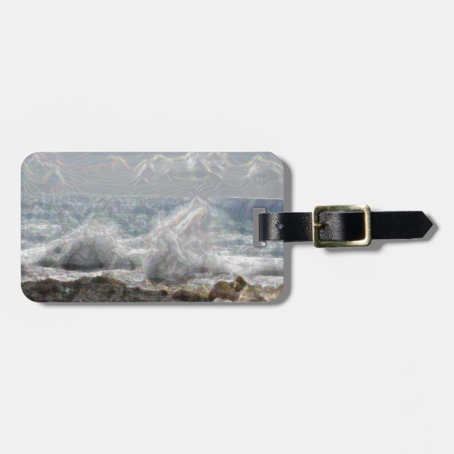 Coral and Waves Luggage Tag (Front Horizontal)
