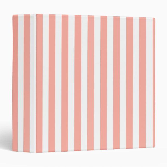 Coral and white candy stripes binder (Front/Spine)