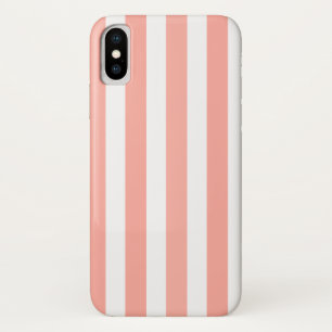 Coral and white candy stripes Case-Mate iPhone case