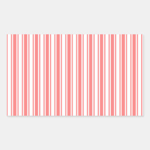 Coral and white candy stripes sticker