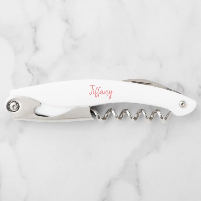 Coral and White Elegance Corkscrew (Front)