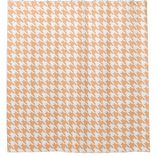 Coral and White Houndstooth Pattern