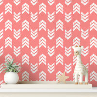 Coral And White Modern Textured Chevron Arrows
